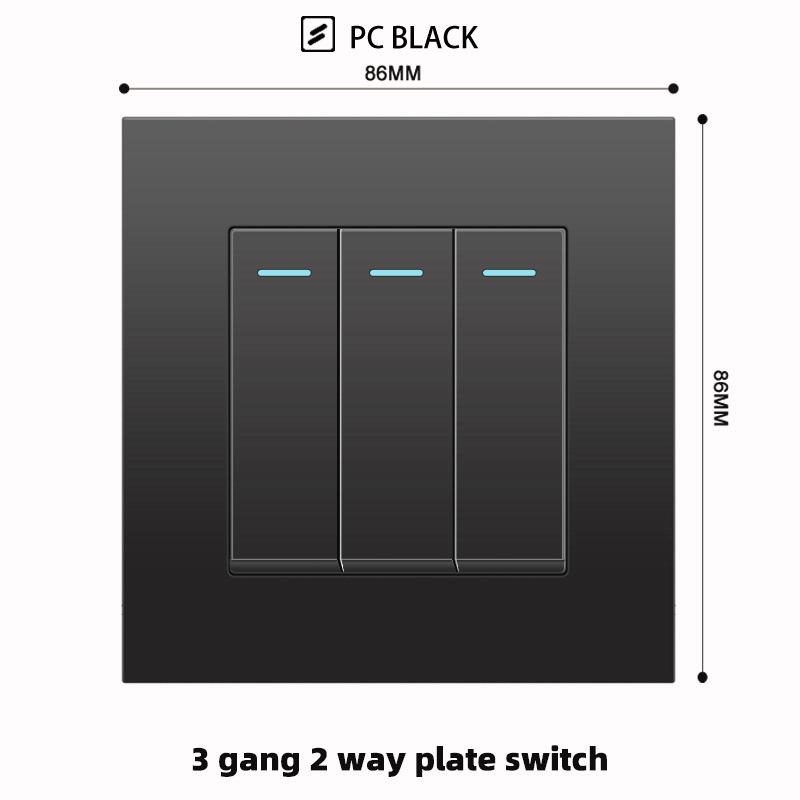 British 13A Socket with USB-C Fast Charging, Hong Kong & Macau Version, Black 3-Hole Square Pin 86 Panel