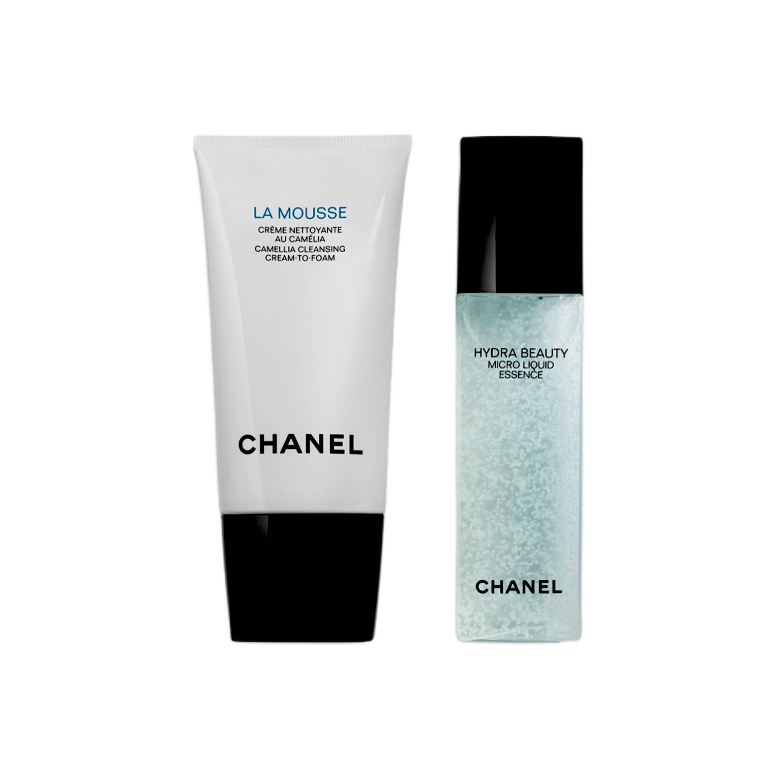 CHANEL Cleansing & Hydrating Duo - La Mousse + Hydra Beauty Micro Liquid Essence Cleanser 150ml+Serum 150ml