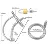 Male Stainless Steel Cage with Sounds Hollow Tubes Ring Lock Chastity