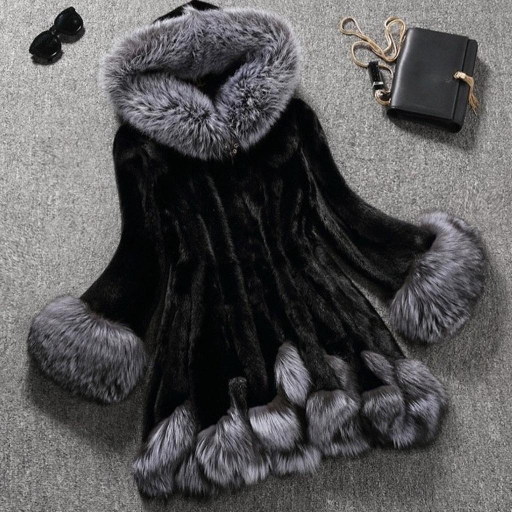 VAYLA Hooded Loose Faux Fur Jacket Women Thick Autumn Winter Korean Maxi Coat Long Warm Luxury Fur Parkas Bontjas S-12XL Furry Outerwear