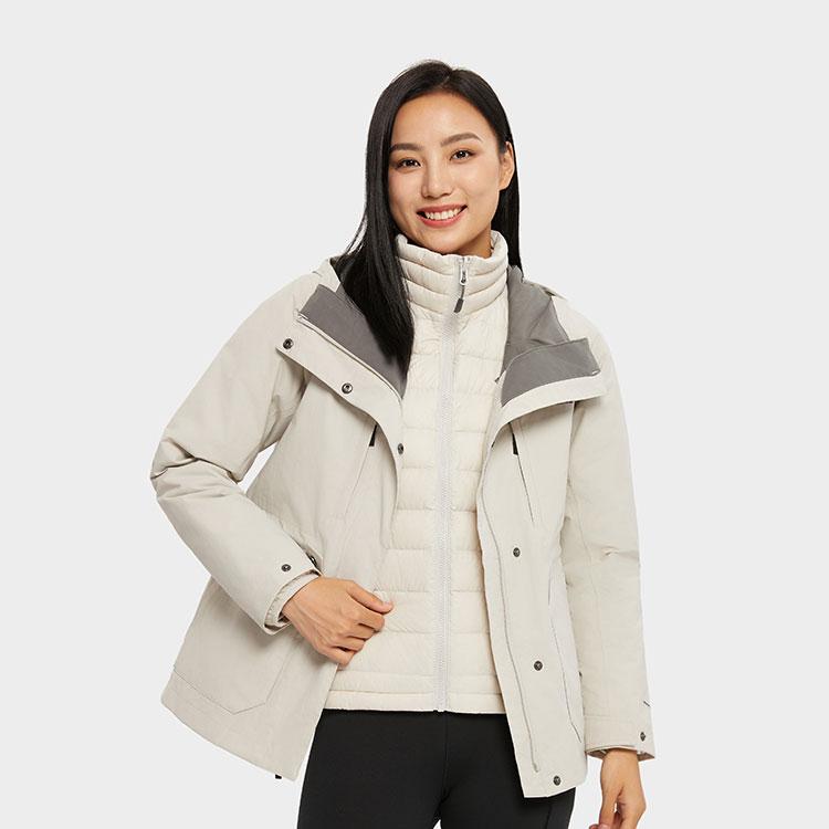 Columbia Solid Logo Outdoor Waterproof Three-In-One Jacket Women jackets White XR2915-278