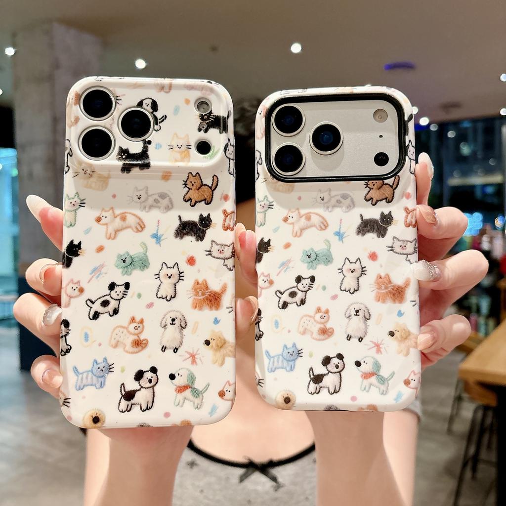 2-in-1 Filin Cat and Dog Zoo Suitable for Apple 17Promax Mobile Phone Case IP16/15pro Personalized 14 Sets