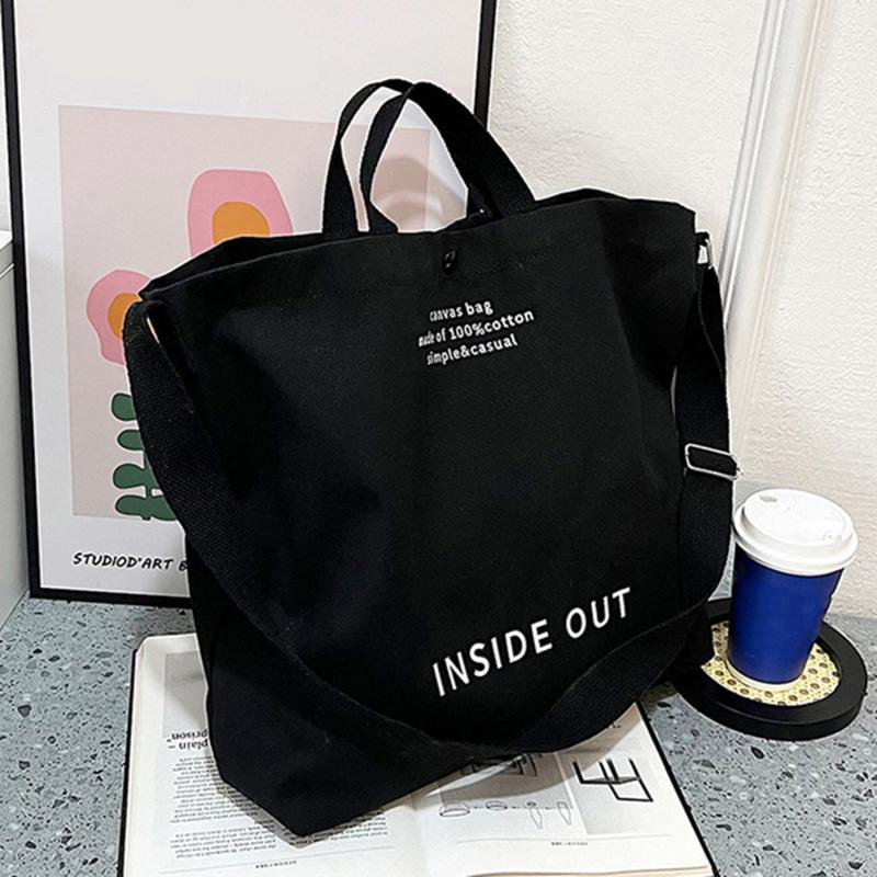 

High Quality Women Canvas Shoulder Bag 2023 Shopping Bags Students Book Bag Cotton Cloth Handbags Large Tote For Girls wallet