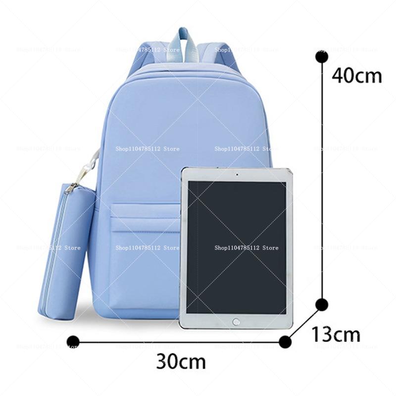 2pcs One Piece Backpack with Pencil Case Student Schoolbag Casual Large Capacity Backpack Boys Men Cartoon Anime Bookbag Gift