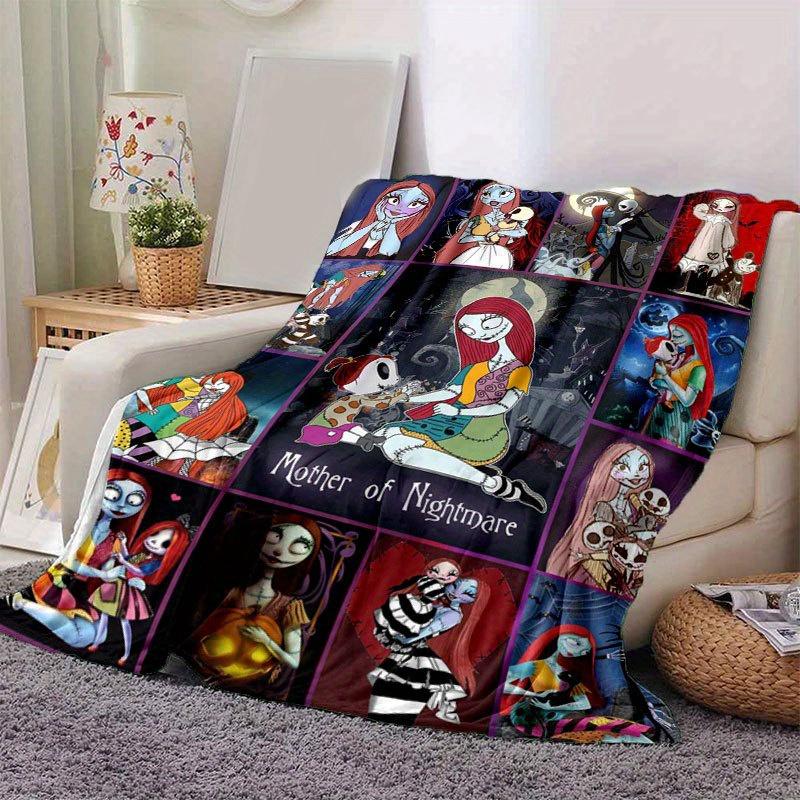 

1pc Jack Skellington Printing Flannel Blanket Ideal for Travel Sofa Beds and Home Decor Ideal Birthday or Holiday Gift Available for All Sea 100x150cm
