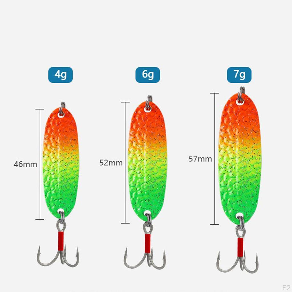 5 Fishing Spoons, Lures, Hard Sequin Tackle for Salmon, Pike, Redfish, Bass, Perch