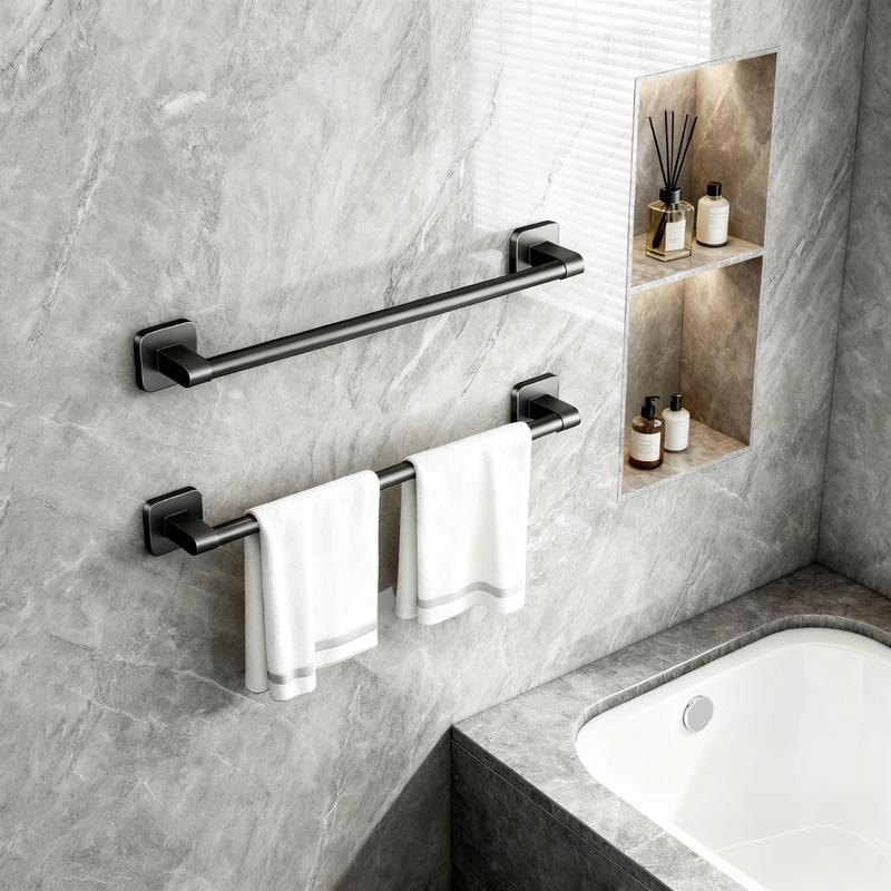 Space Aluminum Punch-Free Bathroom Towel Rack