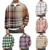 Herren Casual Flanell 1/4 Reißverschluss Pullover Langarm Kariertes Hemd