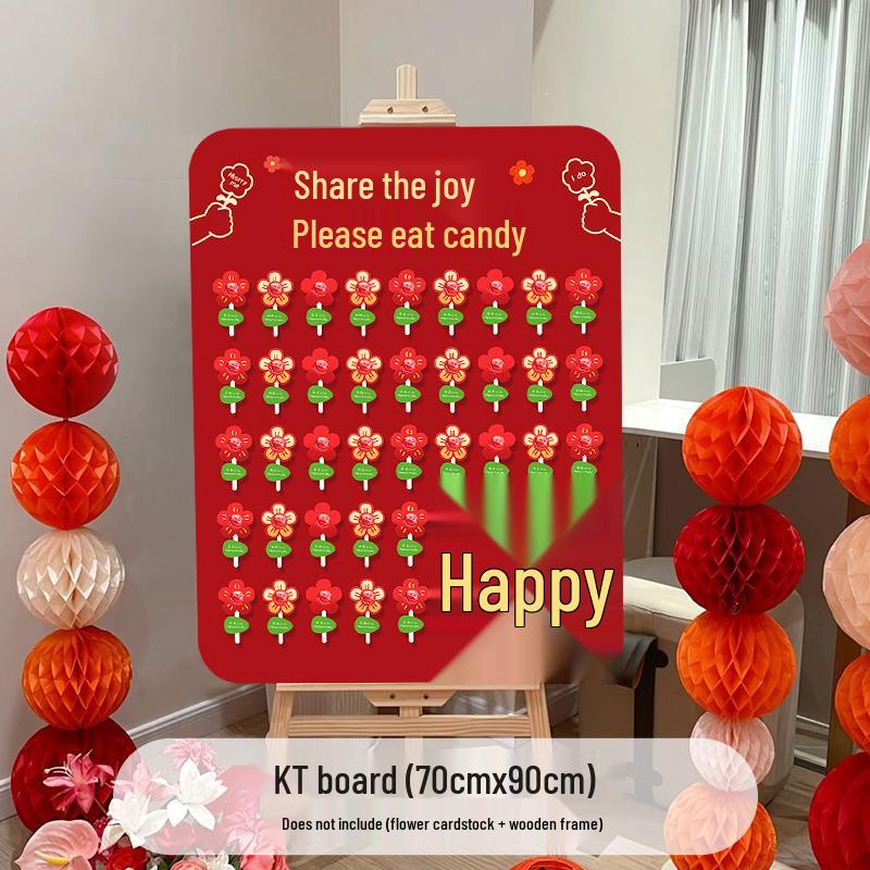 Creative Wedding Engagement Candy Lollipop Welcome Sign and KT Board Backdrop Decoration