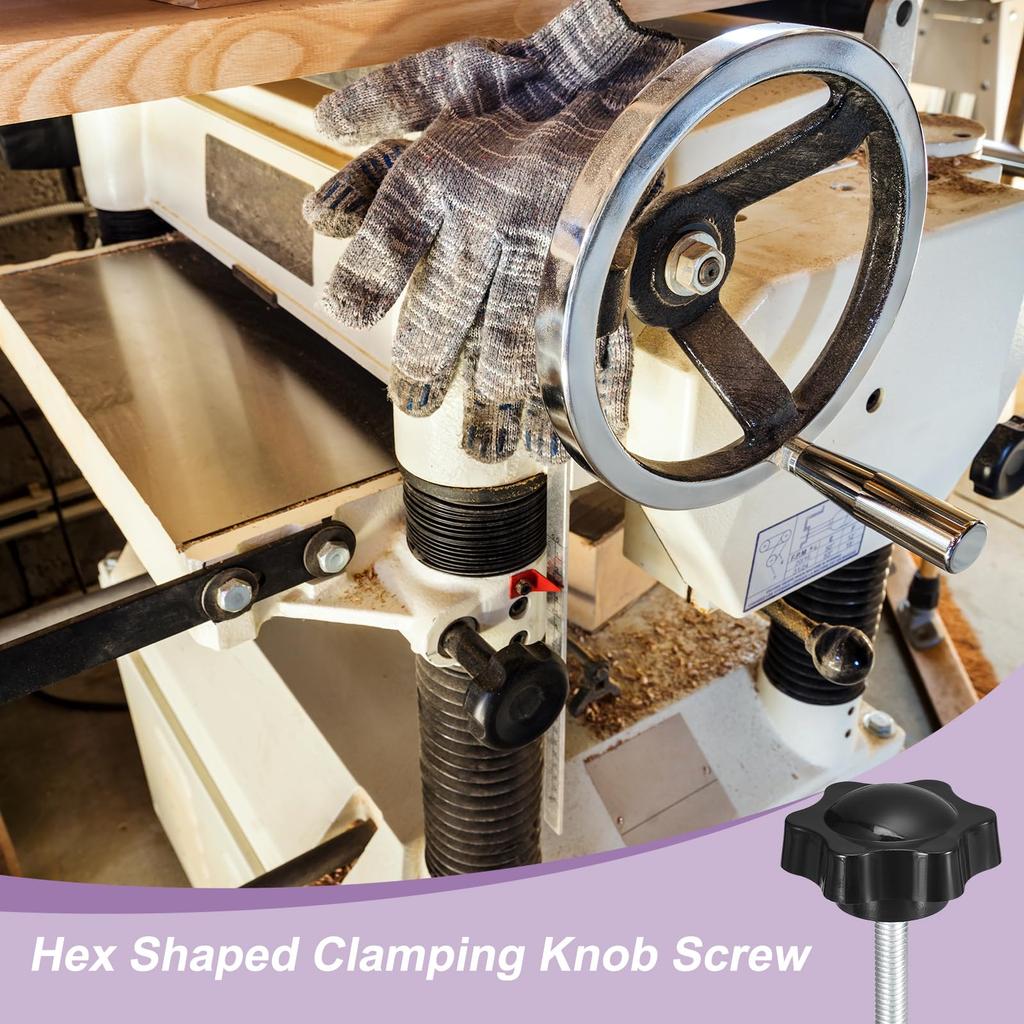 uxcell Set of 4 M6 X 30mm Star Knobs Plastic Hexagon Clamping Knob Screws