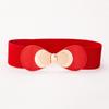 Women's New Fashion Bow Double Buckle Elastic Waist Belt - Versatile 6CM Wide Waistband Accessory for Dresses