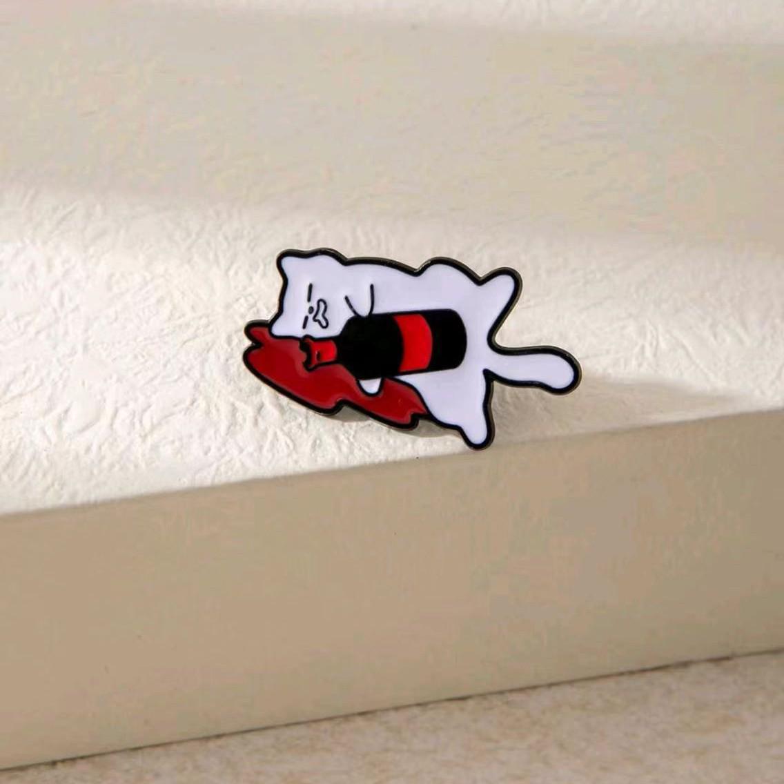 Милый Мультяшный Кот Цинковый Сплав Украшение от Капель Вина