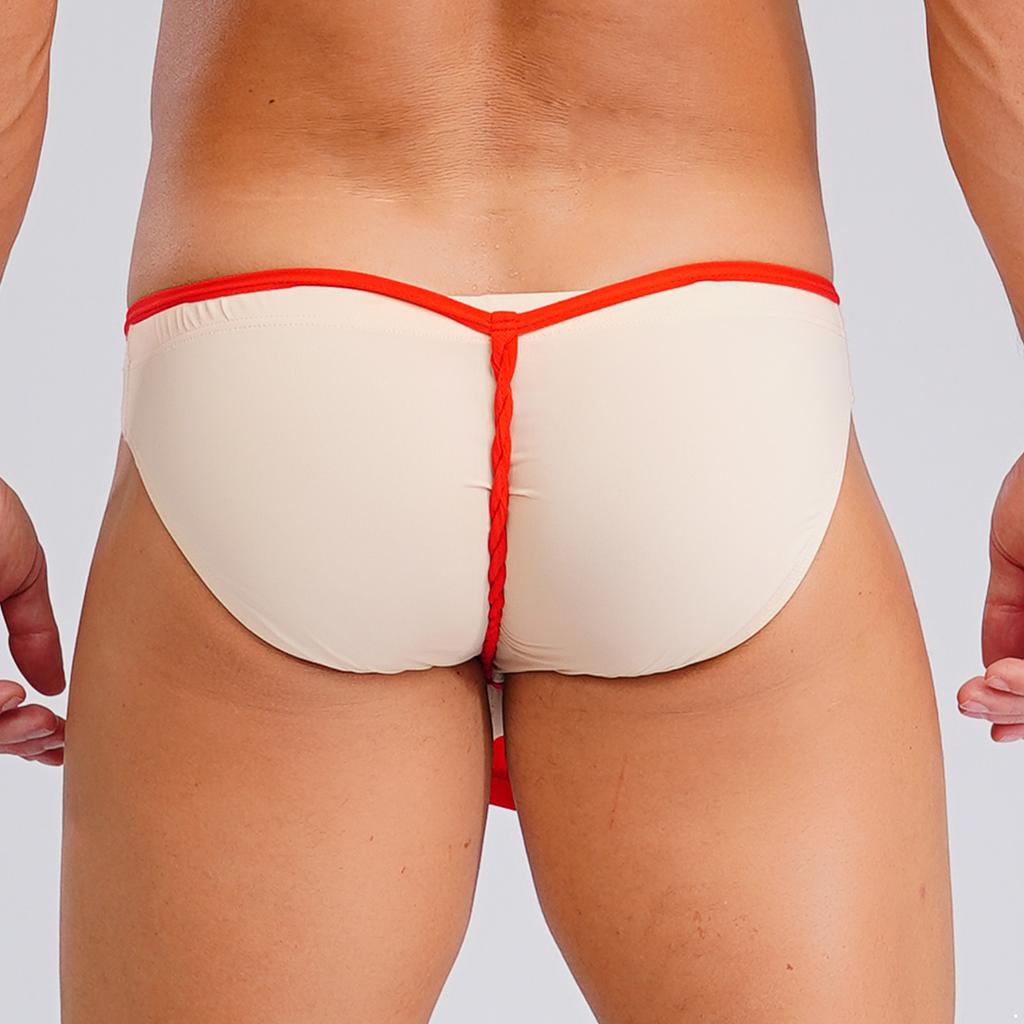 Comfortable Men‘s Cotton Underwear T-back Thong with Distinctive Waistband Loincloth Style