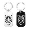 Fashion Rock Stainless Steel Wolf Head Men's Pendant Necklace Accessories Black Keychain Gift For Boyfriend Husband