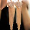 Linear Earrings Love Heart Shape Decorative Women Long Tassels Dangle Hook Linear Earrings Jewelry for Party