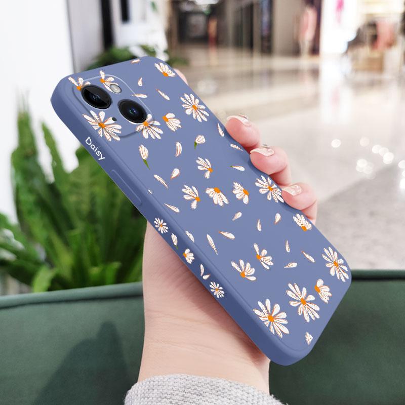 Daisies Fly Phone Case For iPhone 17 17 Air 16 15 14 13 12 11 Plus Pro Max Min Liquid Silicone Cover