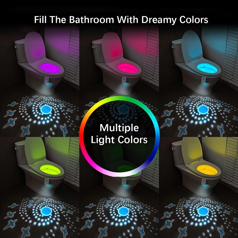 Toilet Motion Sensor Lights, USB Rechargeable LED Night Light, RGB Toilet Bowl Night Light for Bathroom Ambient Lighting