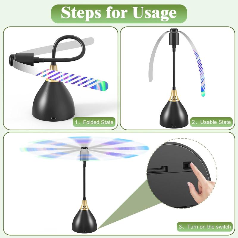 Outdoor Kitchen Fly Repellent Fan Fly Destroyer Food Protector Keep Flies Bugs Away From Food Household Pest Repellent Table Fan