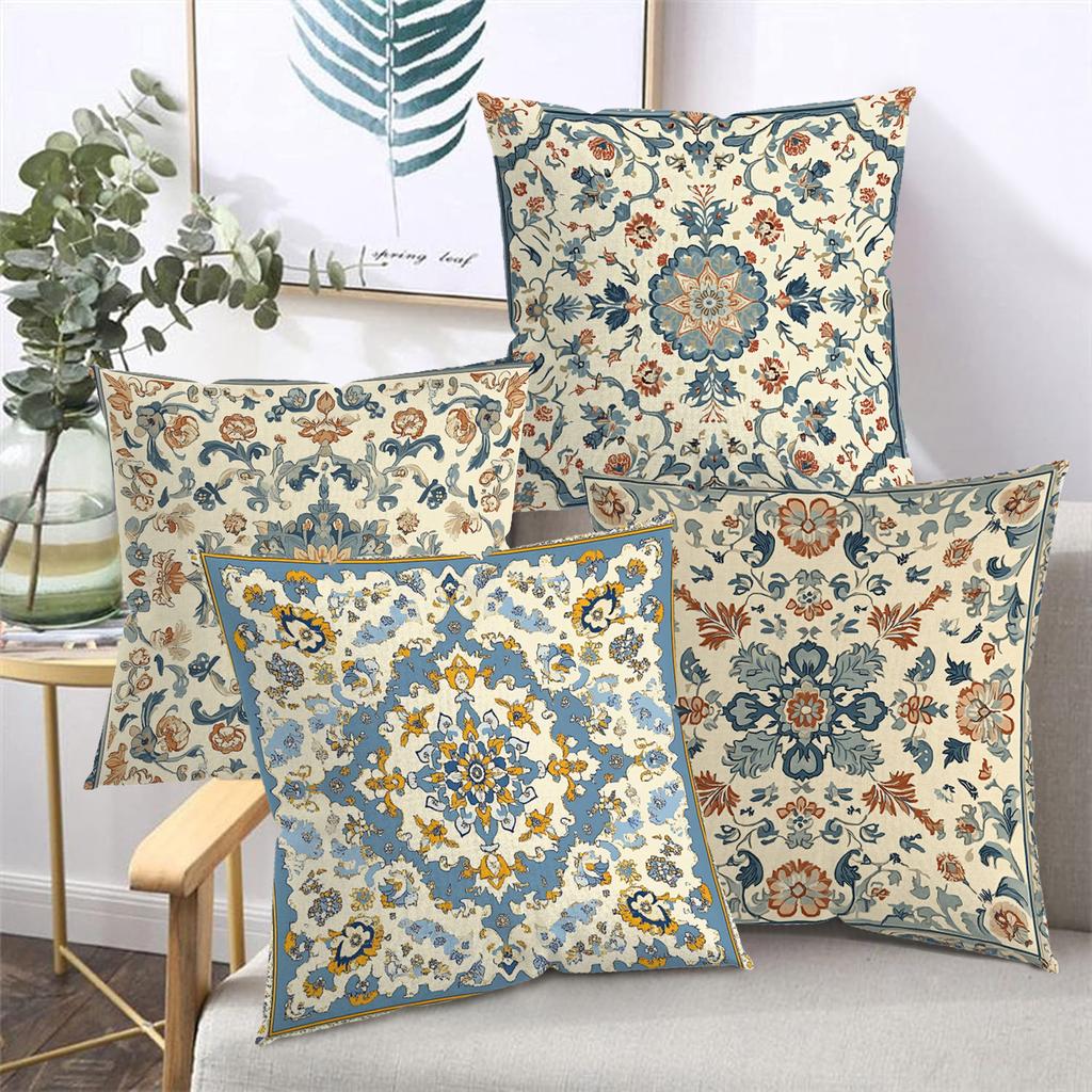 Floral Patterned Throw Pillows for Home Decor Polyester pillowcase, sofa decorative cushion cov Headboard Pillow