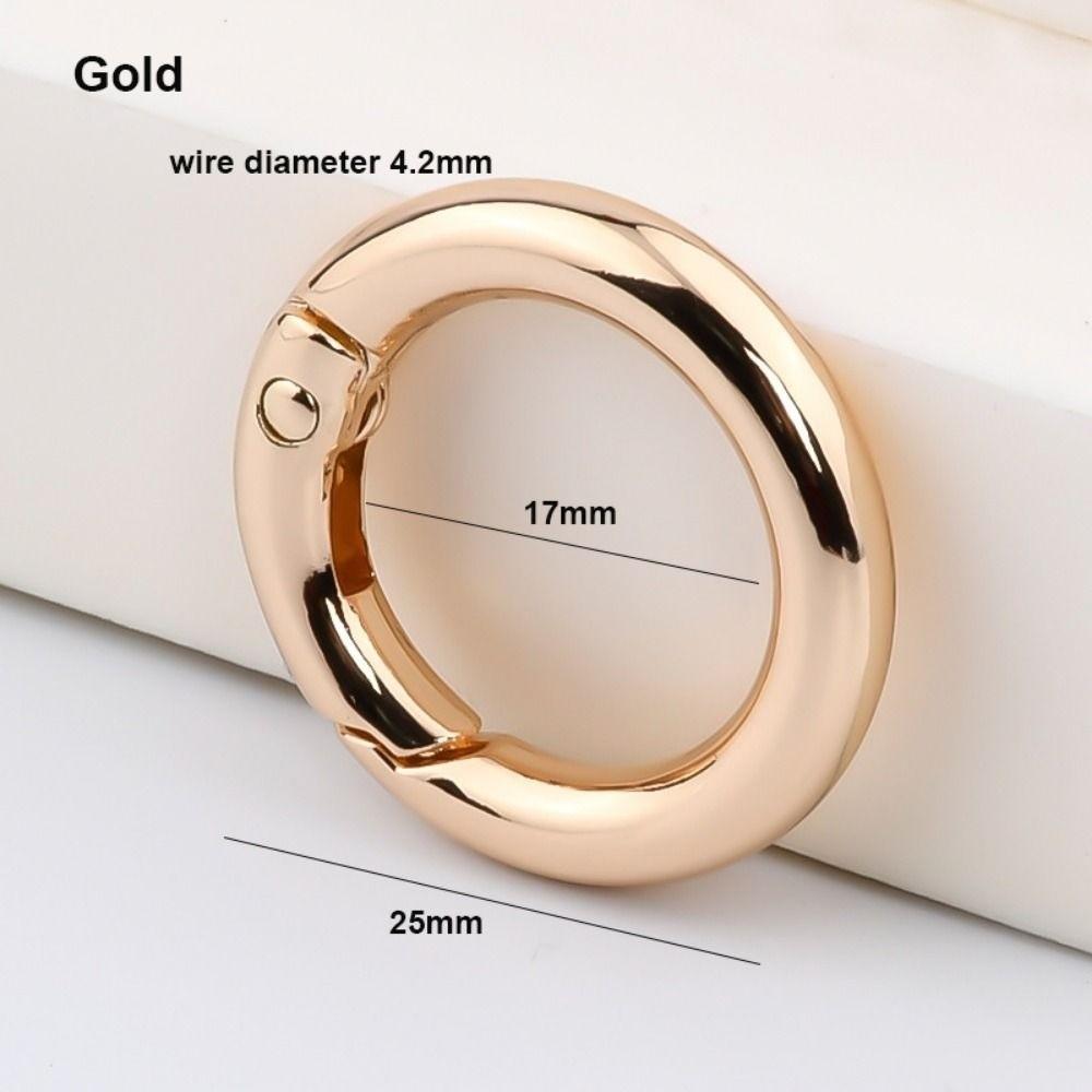 Black O-Ring Buckles Clips Zinc Alloy Round Push Trigger Snap Hooks Plated Gate Spring Carabiner