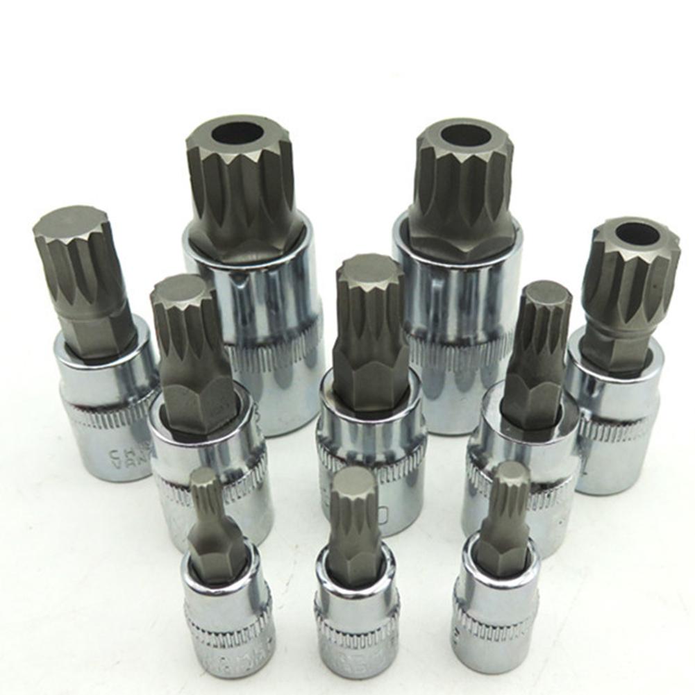 12 Point Triple Square Tamper Proof Socket Bit Set 10pcs for Daily Maintenance and Scheduled Vehicle Servicing