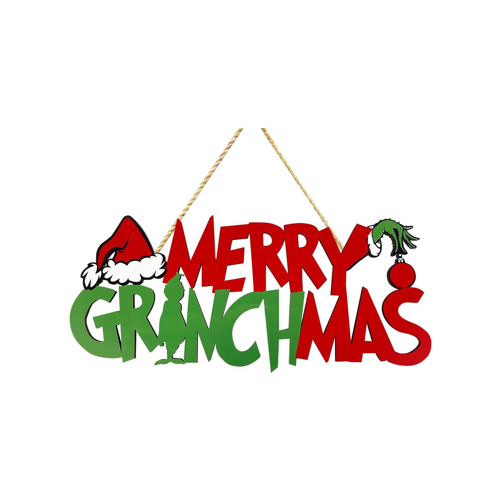 

2D Greentown Doorplate, Christmas Wooden Hanging Party Decorations One Size