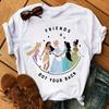 Cartoon Y2k Clothing Cute Princess Unisex T-Shirt Kawaii Pattern T-Shirt Summer Cotton Printed Top Harajuku T-Shirt