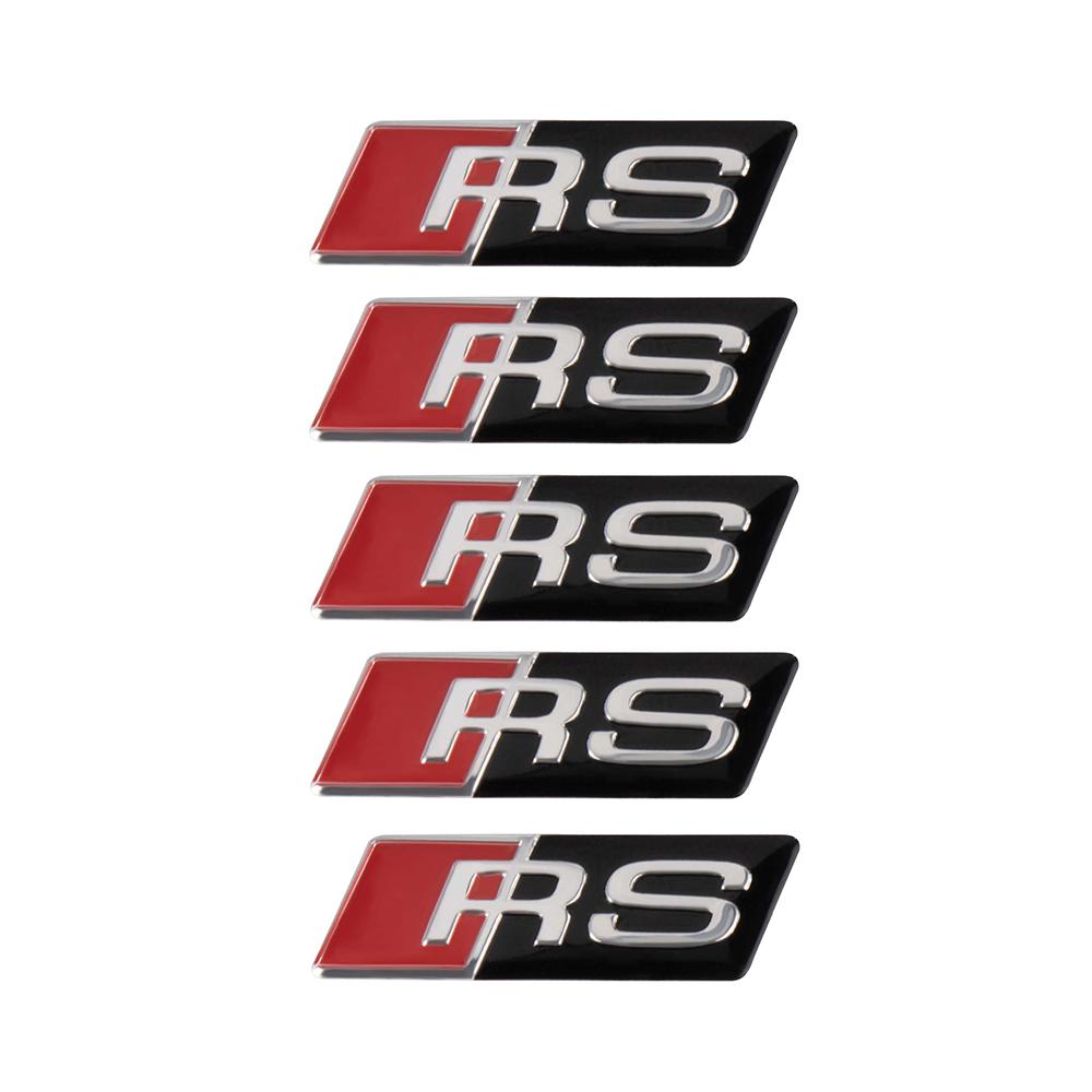 2026 2/5/10Pcs Car RS Sline Badge Steering Wheel Sticker Accessories for Audi Sline A4 B7 B8 B9 A3 8P 8V 8L A5 A6 C6 C5 C7 A1 Q2 Q3