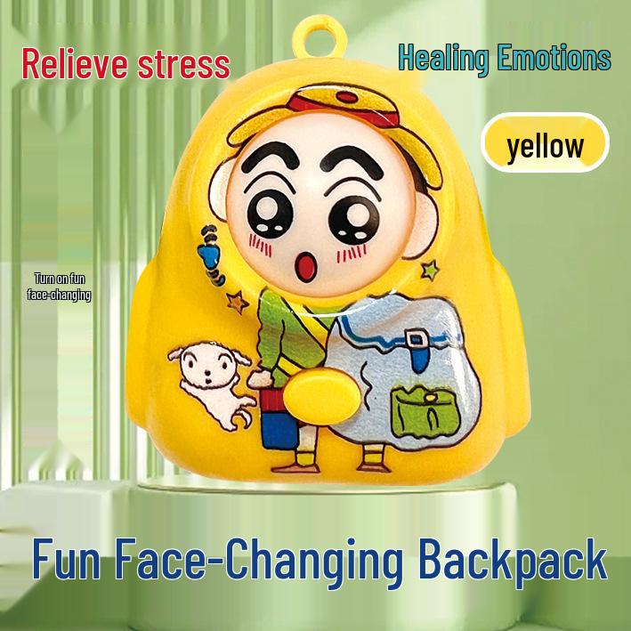 TikTok-Inspired Face-Changing Cartoon Keychain: Funny Decompression Backpack Pendant Toy