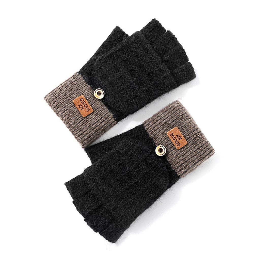Gloves Autumn And Winter Half-finger Gloves Female Gloves Flip Mittens Christmas Wool Mittens