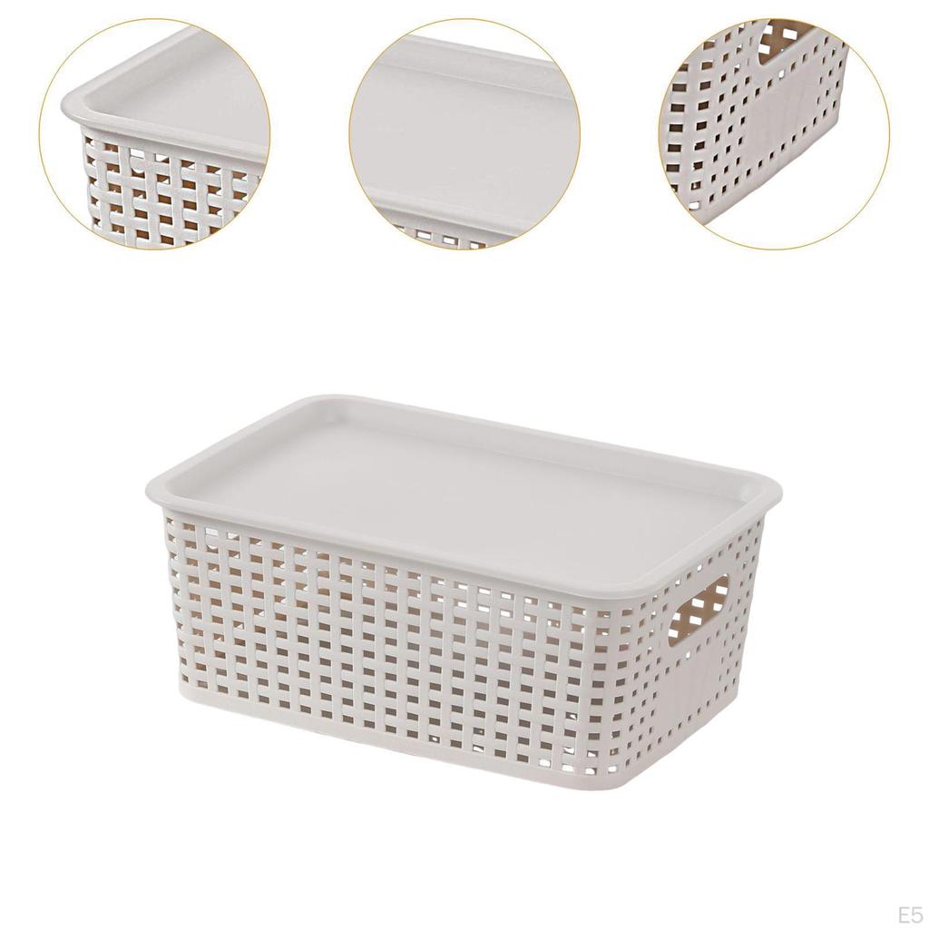 Storage Basket Weave for Organizing Container Office Bedroom Pantry Desk