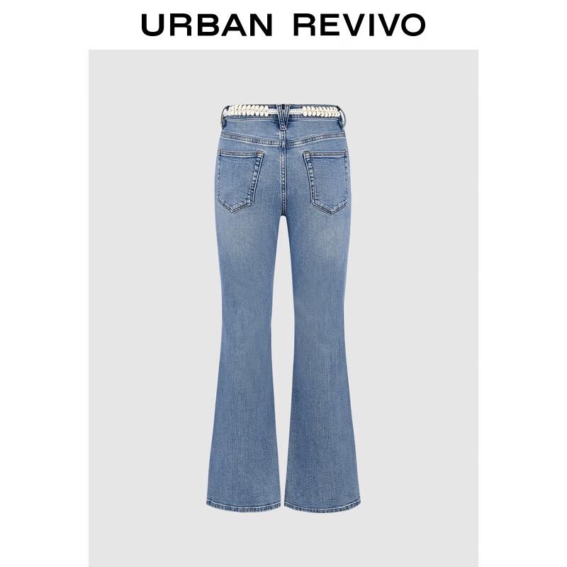 

Women s Retro Flare Denim Trousers with Belt 27