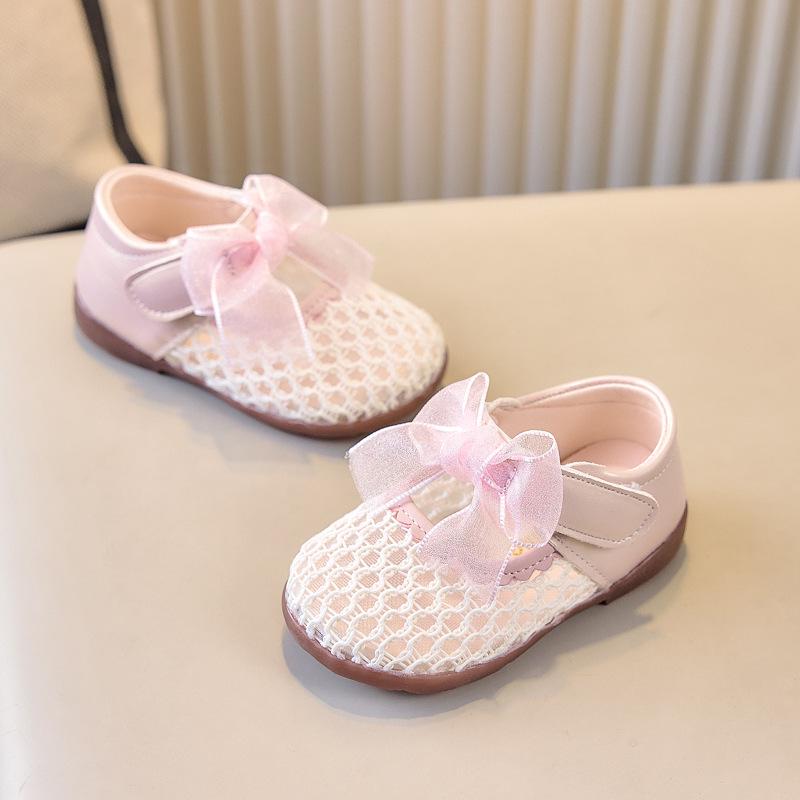 Pearl Princess Toddler Lace Mesh Walking Sandals - Soft Sole, Breathable Summer Shoes for Little Kids 17 розовый