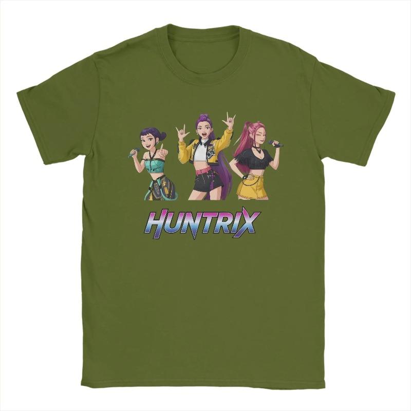 Cotton Tops Kpop Huntrix Girls Rumi Zoey Mira Kpop Demon Hunters T-Shirts Men Fashion Print Tee Shirt Vintage Clothes