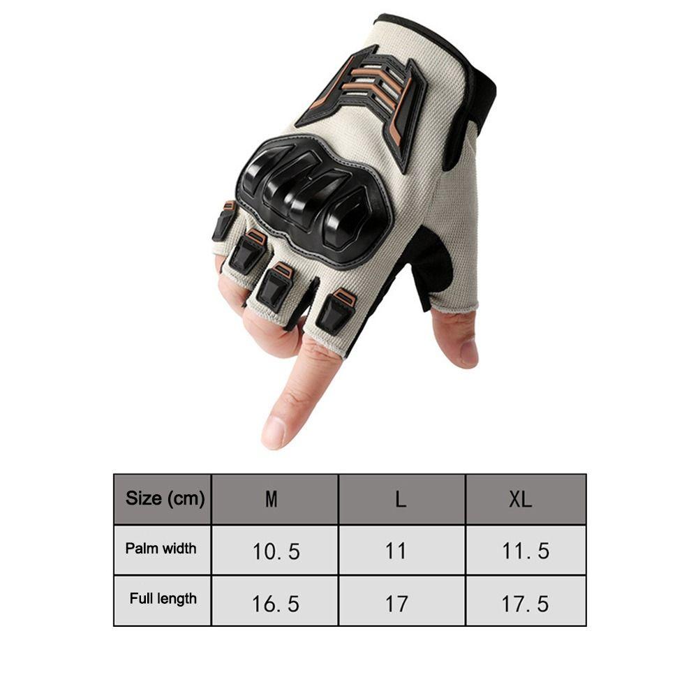 1 Pair Half Finger Motorcycle Gloves Anti-slip Anti-fall Cycling Gloves Adjustable Breathable Driving Gloves for Men and Women