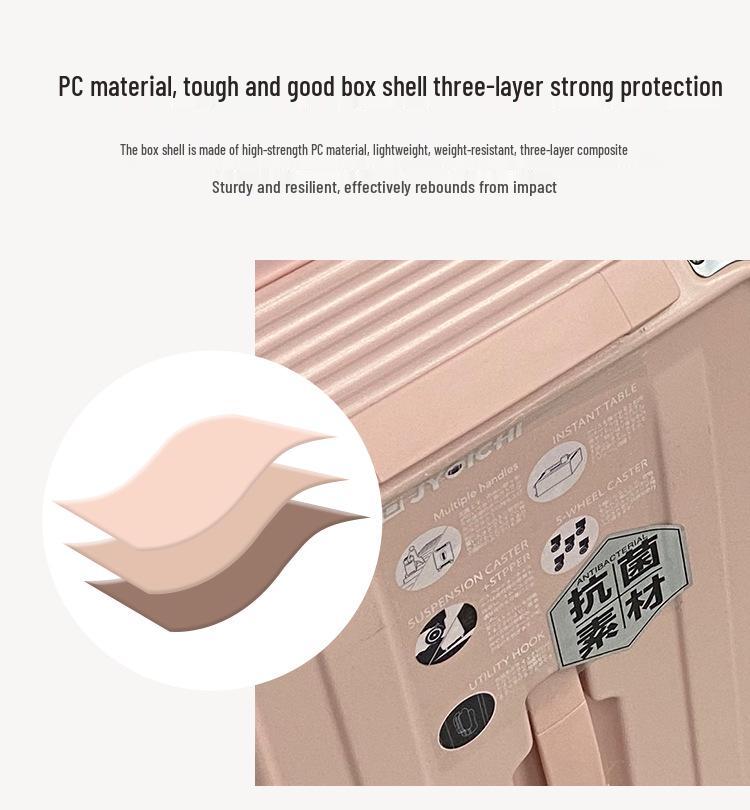 Large Capacity Five-Wheel Travel Suitcase with Brake and Combination Lock