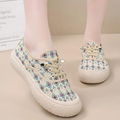 Canvas Schuhe für Damen Hoch auf Plateau Damen Schuhe Slip Mode 2024 39 Stilvoll Koreanisch Alltag Günstiger Ausverkauf Original H A