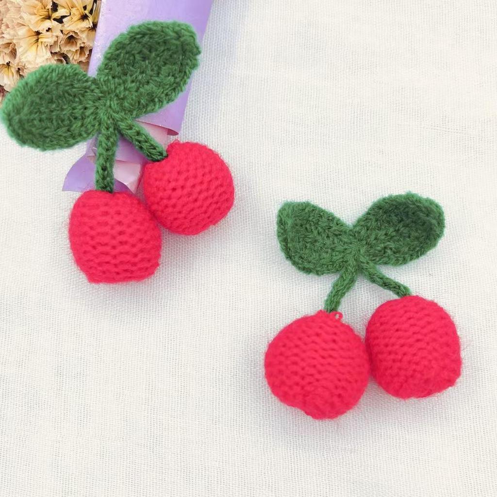 Cherry 3D Knitted Wool Yarn for DIY Jewelry, Socks, Hats, Toys, Keychains, and Decorative Accessories