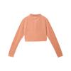 Jordan Cropped Corduroy Long-Sleeve Lounge Top With Logo Women Tops Pure-White Clay-Yellow DV1401-215