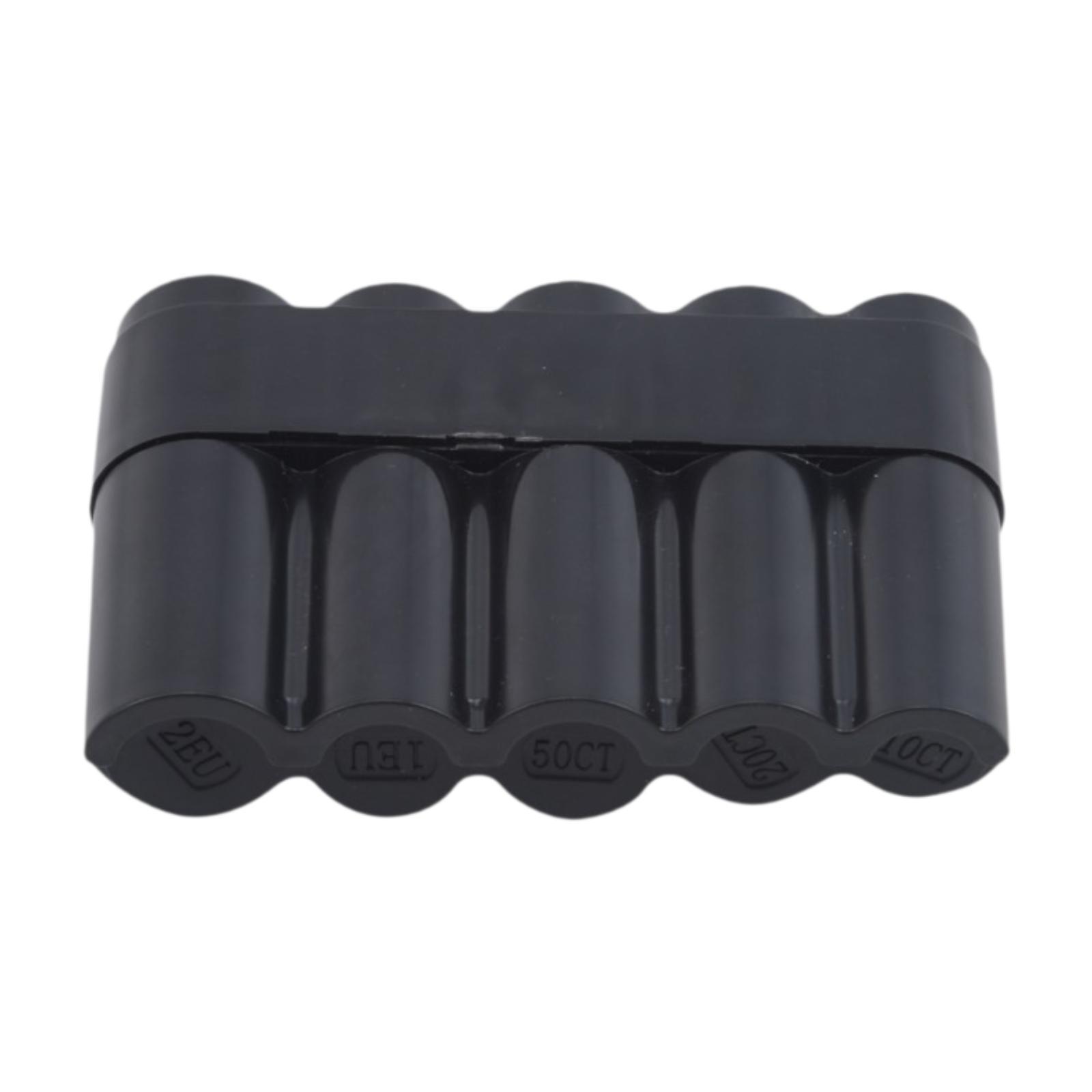 

Coins Collection Supplies Spring-loaded Sorting Mechanism 5 Compartments Tube Coin Capsule Coins Holder Coin Storage Dispenser чёрный