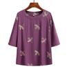 Summer Suit Printed Ladies Short-sleeved Cotton and Linen Loose Summer Clothes Two-piece Suit Plus Size