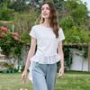 Betu Women's Irregular Pleated Slim Fit T-shirt