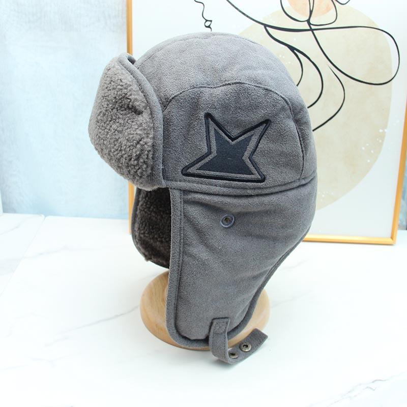 Winter Retro Pilot Hat Men's and Women's Thickened Fleece Ear Protector Hat Northeast Outdoor Lamb Hat Warm Lei Feng Hat