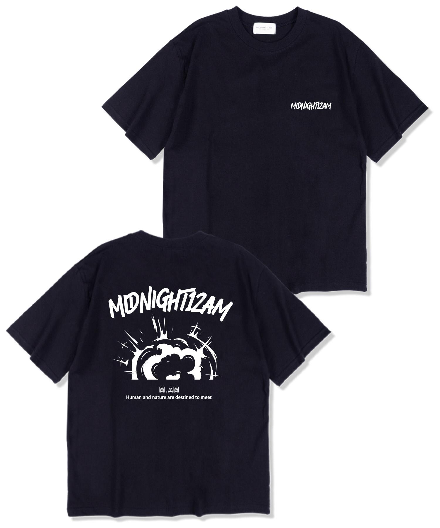 Midnight 12 Am Smoke Oversized Short Sleeve T-Shirt Navy L