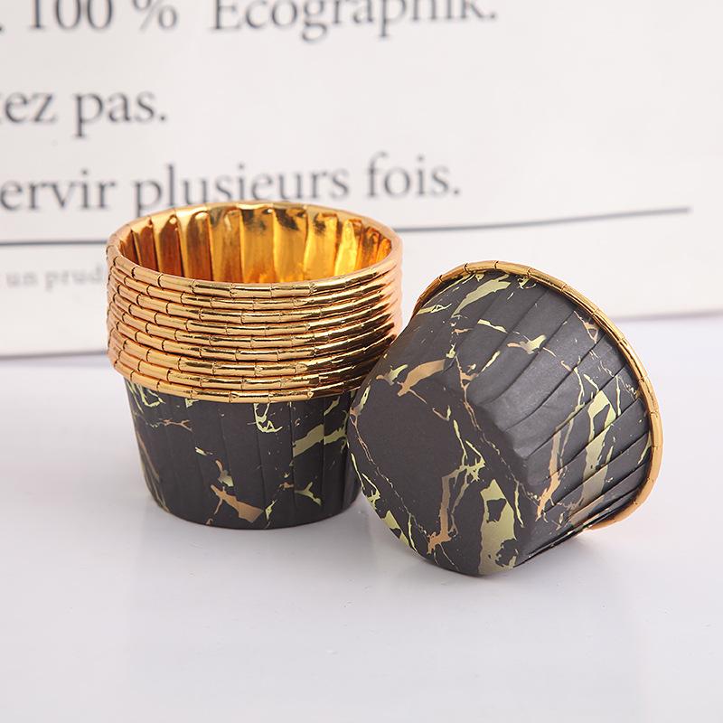 Roll Mouth Cup High Temperature Resistant 50 PCs Thick Baking Cup Baking Cups Medium Large Cake Gold and Silver Cake Paper Cups