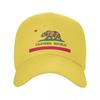 Custom Bear California Republic Flag Baseball Cap Sports Unisex Womens Adjustable Dad Hat Autumn Snapback Hats