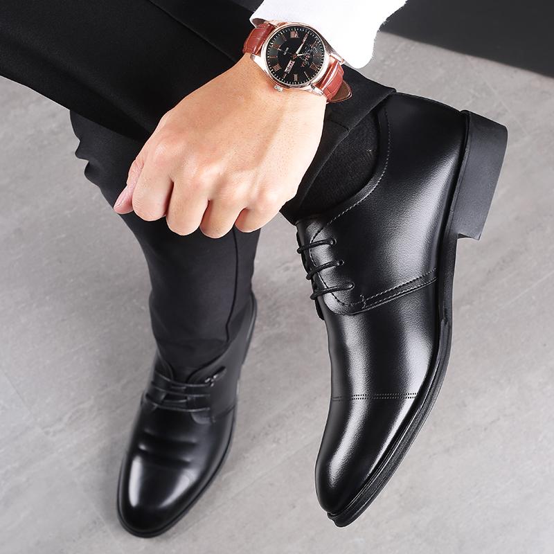 Korean Men'S Business Shoes Formal Leather Shoes Casual Office School Shoes JZ-8337