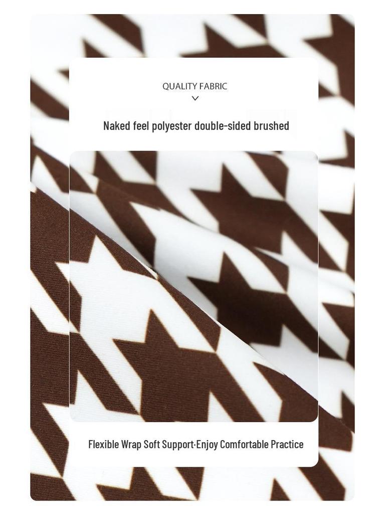 Damen Stoßabsorbierendes bedrucktes Sportweste & High Waist Hüfthebende Fitnesshose Set