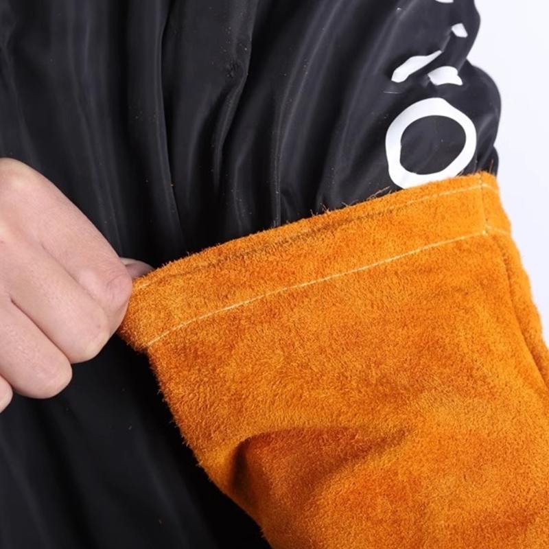 Extended Wear Leather Welding Arm Sleeves With Superior Heat Resistance For Professional Welders Industrial Work