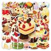 50 Unique Dessert-Themed Waterproof Stickers for Decorating Phones, Cases, and Suitcases